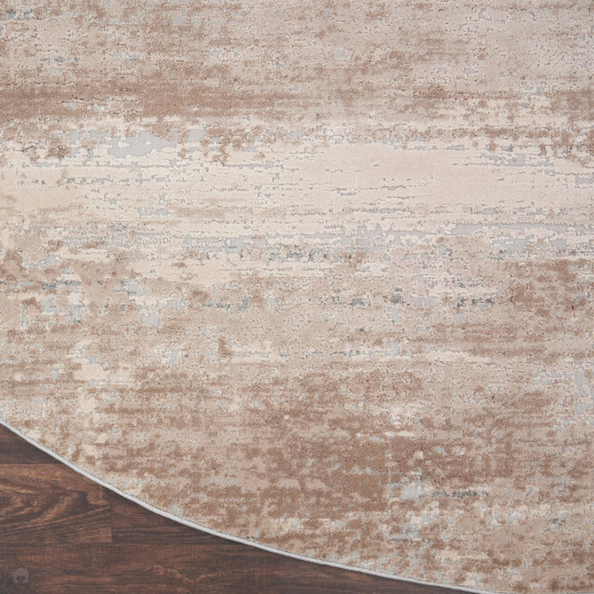Rustic Textures RUS03 Modern Abstract Distressed Shimmer Carved Hi-Low Textured Flat-Pile Beige Runner-Nourison-Rug Love - The Most Loved Rug Store