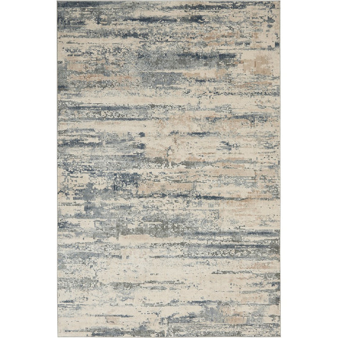 Rustic Textures RUS04 Modern Abstract Distressed Shimmer Carved Hi-Low Textured Durable Polyblend Short-Pile Beige/Ivory/Grey/Steel Blue Rug-Nourison-Rug Love - The Most Loved Rug Store