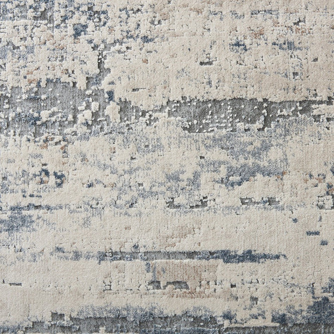Rustic Textures RUS04 Modern Abstract Distressed Shimmer Carved Hi-Low Textured Flat-Pile Beige/Grey Runner-Nourison-Rug Love - The Most Loved Rug Store
