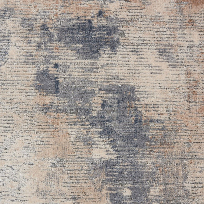 Rustic Textures RUS05 Modern Abstract Distressed Shimmer Carved Hi-Low Textured Durable Polyblend Short-Pile Grey/Steel Blue/Ivory Round Rug-Nourison-Rug Love - The Most Loved Rug Store