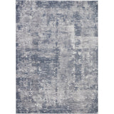 Rustic Textures RUS05 Modern Abstract Distressed Shimmer Carved Hi-Low Textured Flat-Pile Grey Rug