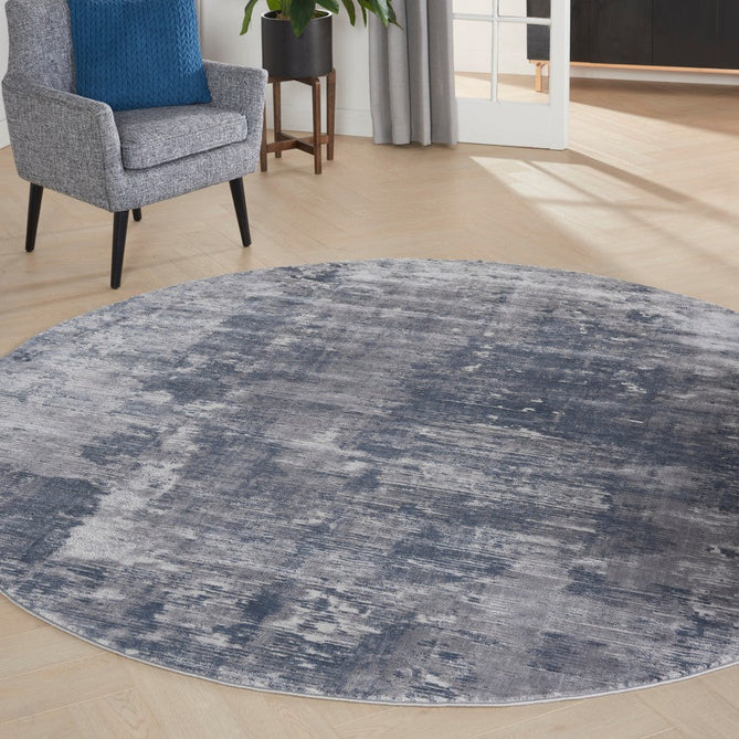 Rustic Textures RUS05 Modern Abstract Distressed Shimmer Carved Hi-Low Textured Low-Profile Short-Pile Grey/Steel Blue/Ivory Rug-Nourison-Rug Love - The Most Loved Rug Store