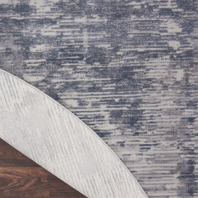 Rustic Textures RUS05 Modern Abstract Distressed Shimmer Carved Hi-Low Textured Low-Profile Short-Pile Grey/Steel Blue/Ivory Rug-Nourison-Rug Love - The Most Loved Rug Store