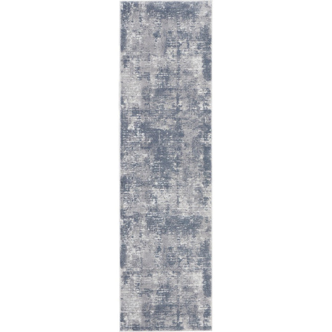 Rustic Textures RUS05 Modern Abstract Distressed Shimmer Carved Hi-Low Textured Low-Profile Short-Pile Grey/Steel Blue/Ivory Rug-Nourison-Rug Love - The Most Loved Rug Store