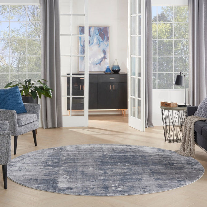 Rustic Textures RUS05 Modern Abstract Distressed Shimmer Carved Hi-Low Textured Low-Profile Short-Pile Grey/Steel Blue/Ivory Rug-Nourison-Rug Love - The Most Loved Rug Store