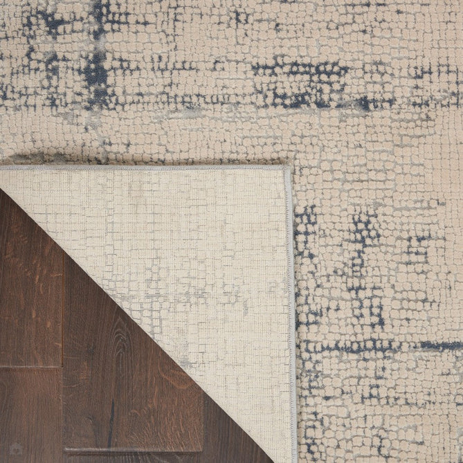 Rustic Textures RUS06 Modern Abstract Distressed Shimmer Carved Hi-Low Textured Durable Polyblend Short-Pile Ivory/Blue/Beige/Charcoal Grey Rug-Nourison-Rug Love - The Most Loved Rug Store