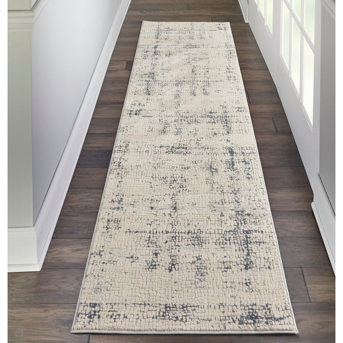 Rustic Textures RUS06 Modern Abstract Distressed Shimmer Carved Hi-Low Textured Durable Polyblend Short-Pile Ivory/Blue/Beige/Charcoal Grey Rug-Nourison-Rug Love - The Most Loved Rug Store