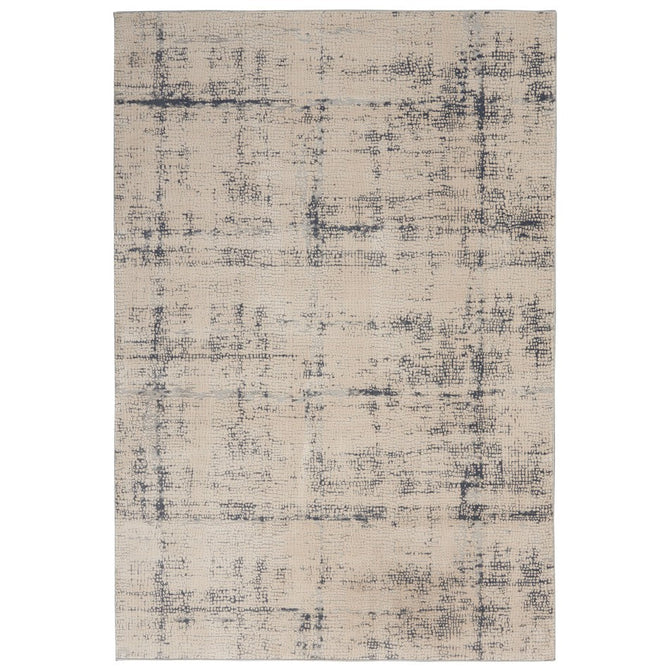 Rustic Textures RUS06 Modern Abstract Distressed Shimmer Carved Hi-Low Textured Durable Polyblend Short-Pile Ivory/Blue/Beige/Charcoal Grey Rug-Nourison-Rug Love - The Most Loved Rug Store