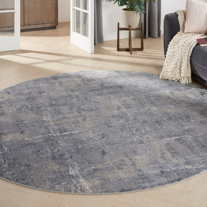 Rustic Textures RUS06 Modern Abstract Distressed Shimmer Carved Hi-Low Textured Durable Polyblend Short-Pile Steel Blue-Grey/Beige/Ivory/Taupe/Slate Blue Rug-Nourison-Rug Love - The Most Loved Rug Store