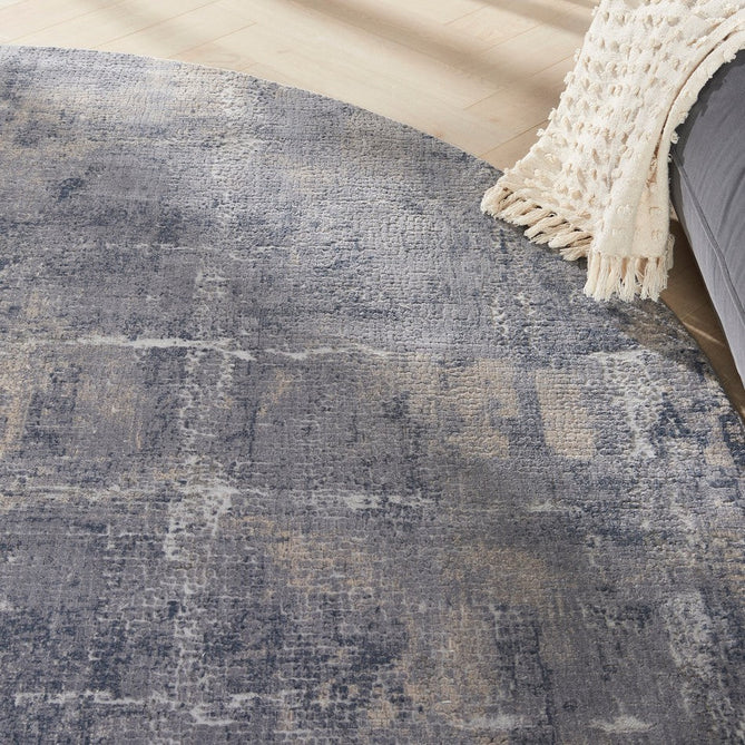 Rustic Textures RUS06 Modern Abstract Distressed Shimmer Carved Hi-Low Textured Durable Polyblend Short-Pile Steel Blue-Grey/Beige/Ivory/Taupe/Slate Blue Rug-Nourison-Rug Love - The Most Loved Rug Store