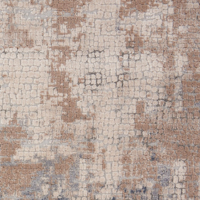 Rustic Textures RUS06 Modern Abstract Distressed Shimmer Carved Hi-Low Textured Flat-Pile Beige/Grey Round Rug-Nourison-Rug Love - The Most Loved Rug Store