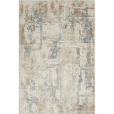 Rustic Textures RUS06 Modern Abstract Distressed Shimmer Carved Hi-Low Textured Flat-Pile Beige/Grey Rug
