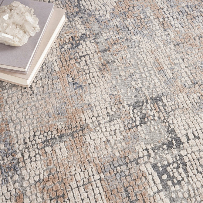 Rustic Textures RUS06 Modern Abstract Distressed Shimmer Carved Hi-Low Textured Flat-Pile Beige/Grey/Ivory Rug-Nourison-Rug Love - The Most Loved Rug Store