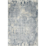 Rustic Textures RUS06 Modern Abstract Distressed Shimmer Carved Hi-Low Textured Flat-Pile Grey/Beige Rug