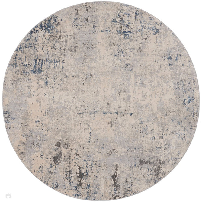 Rustic Textures RUS07 Modern Abstract Distressed Shimmer Carved Hi-Low Textured Durable Polyblend Short-Pile Ivory/Grey/Blue Rug-Nourison-Rug Love - The Most Loved Rug Store