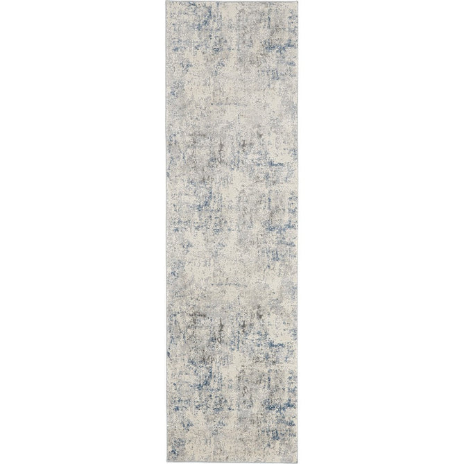Rustic Textures RUS07 Modern Abstract Distressed Shimmer Carved Hi-Low Textured Durable Polyblend Short-Pile Ivory/Grey/Blue Rug-Nourison-Rug Love - The Most Loved Rug Store