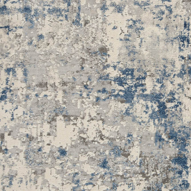 Rustic Textures RUS07 Modern Abstract Distressed Shimmer Carved Hi-Low Textured Durable Polyblend Short-Pile Ivory/Grey/Blue Rug-Nourison-Rug Love - The Most Loved Rug Store