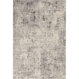 Rustic Textures RUS07 Modern Abstract Distressed Shimmer Carved Hi-Low Textured Flat-Pile Grey/Beige Rug