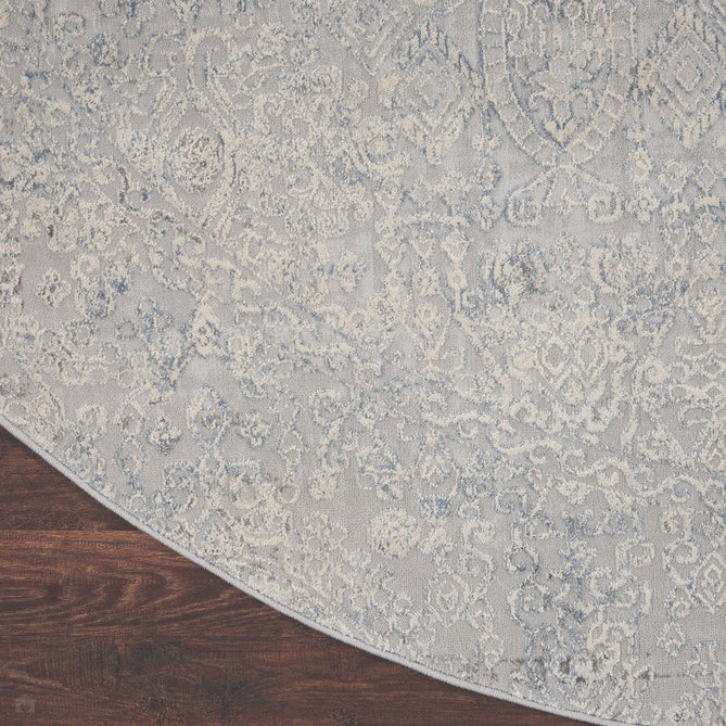Rustic Textures RUS09 Modern Abstract Distressed Shimmer Carved Hi-Low Textured Durable Polyblend Short-Pile Ivory/Grey/Blue Rug-Nourison-Rug Love - The Most Loved Rug Store