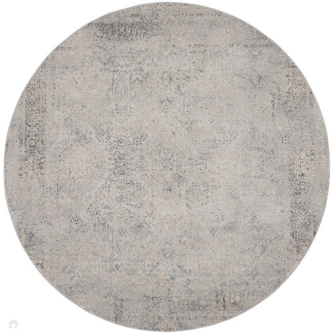 Rustic Textures RUS09 Modern Abstract Distressed Shimmer Carved Hi-Low Textured Durable Polyblend Short-Pile Ivory/Grey/Blue Rug-Nourison-Rug Love - The Most Loved Rug Store