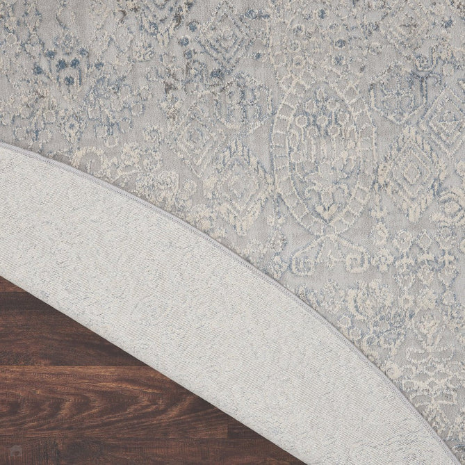 Rustic Textures RUS09 Modern Abstract Distressed Shimmer Carved Hi-Low Textured Low-Profile Short-Pile Ivory/Grey/Blue Rug-Nourison-Rug Love - The Most Loved Rug Store
