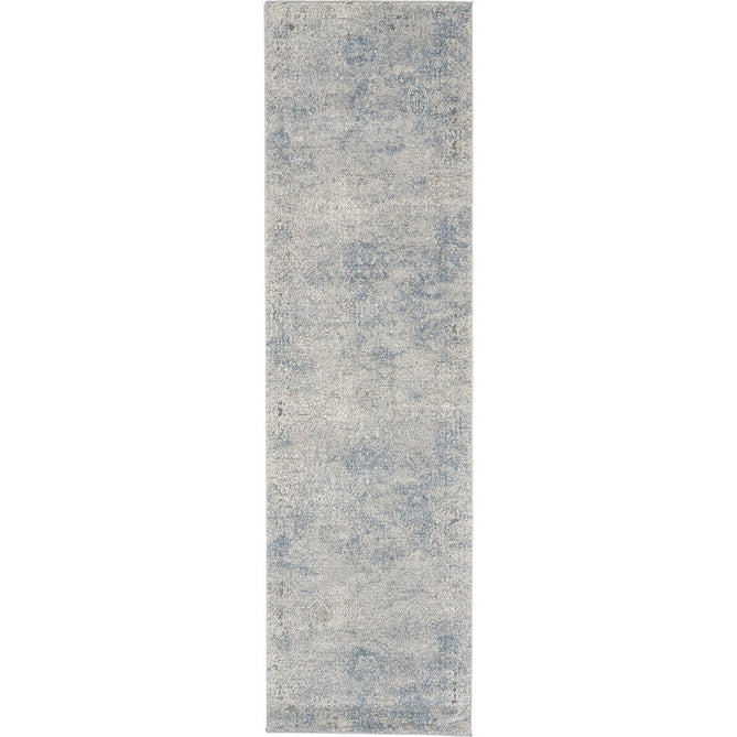 Rustic Textures RUS09 Modern Abstract Distressed Shimmer Carved Hi-Low Textured Low-Profile Short-Pile Ivory/Grey/Blue Rug-Nourison-Rug Love - The Most Loved Rug Store
