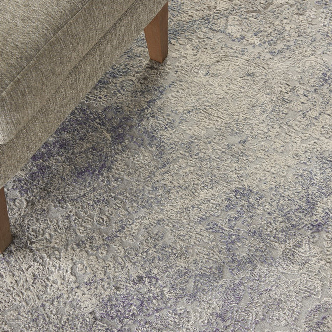 Rustic Textures RUS09 Modern Abstract Distressed Shimmer Carved Hi-Low Textured Low-Profile Short-Pile Ivory/Grey/Blue Rug-Nourison-Rug Love - The Most Loved Rug Store