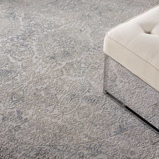 Rustic Textures RUS09 Modern Abstract Distressed Shimmer Carved Hi-Low Textured Low-Profile Short-Pile Ivory/Grey/Blue Rug-Nourison-Rug Love - The Most Loved Rug Store