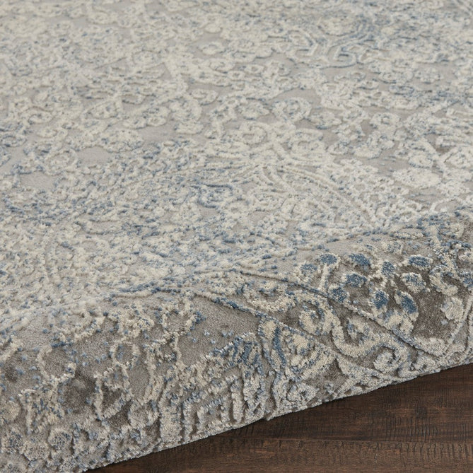 Rustic Textures RUS09 Modern Abstract Distressed Shimmer Carved Hi-Low Textured Low-Profile Short-Pile Ivory/Grey/Blue Rug-Nourison-Rug Love - The Most Loved Rug Store