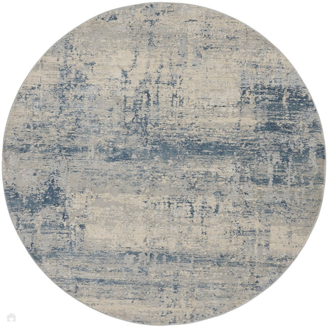 Rustic Textures RUS10 Modern Abstract Distressed Shimmer Carved Hi-Low Textured Low-Profile Short-Pile Ivory/Grey/Denim Blue Rug-Nourison-Rug Love - The Most Loved Rug Store