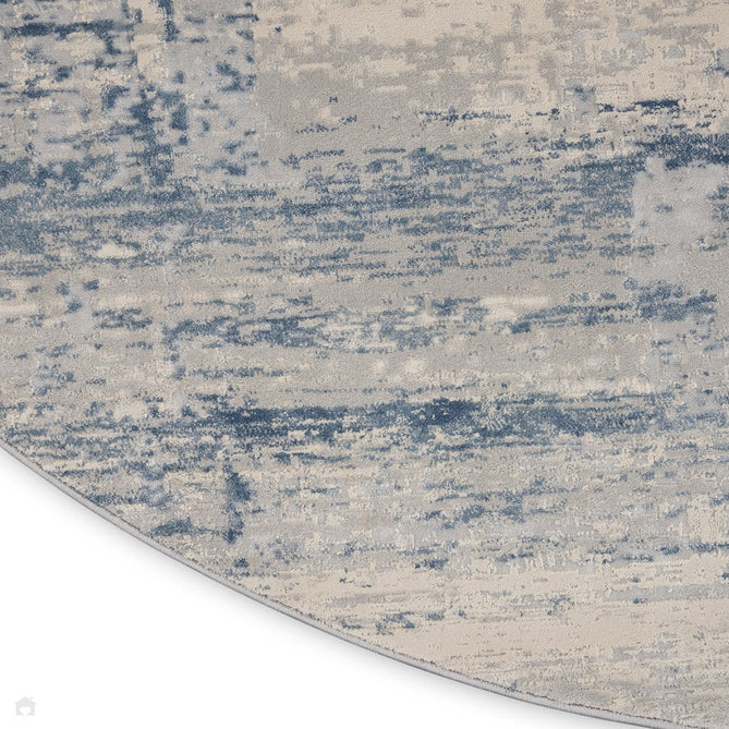 Rustic Textures RUS10 Modern Abstract Distressed Shimmer Carved Hi-Low Textured Low-Profile Short-Pile Ivory/Grey/Denim Blue Rug-Nourison-Rug Love - The Most Loved Rug Store