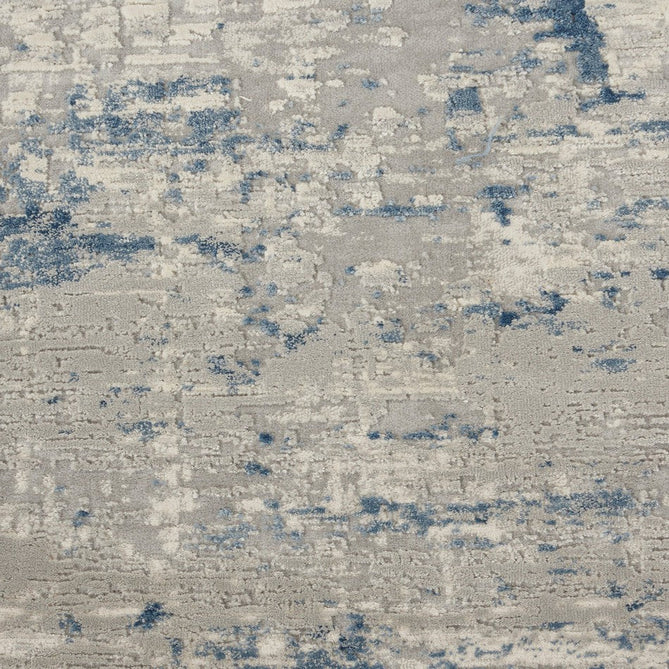 Rustic Textures RUS10 Modern Abstract Distressed Shimmer Carved Hi-Low Textured Low-Profile Short-Pile Ivory/Grey/Denim Blue Rug-Nourison-Rug Love - The Most Loved Rug Store