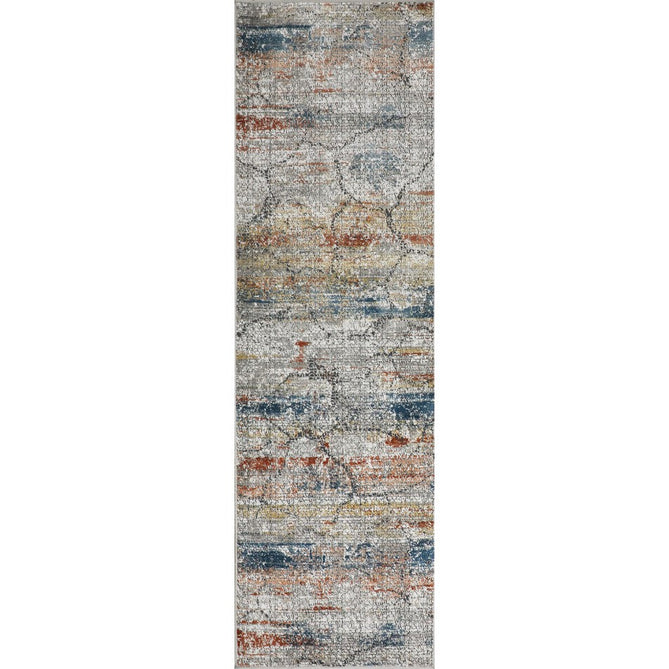 Rustic Textures RUS11 Modern Abstract Distressed Shimmer Carved Hi-Low Textured Durable Polyblend Short-Pile Grey/Rust/Ochre/Blue/Multicolour Rug-Nourison-Rug Love - The Most Loved Rug Store