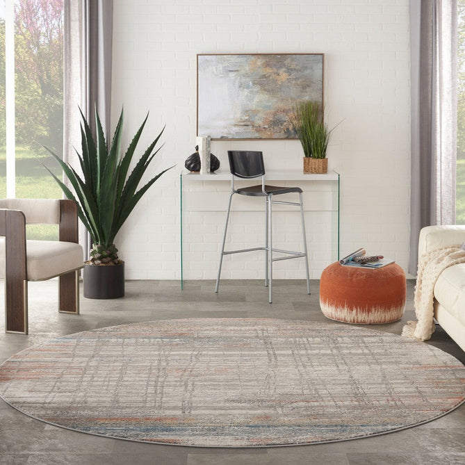 Rustic Textures RUS12 Modern Abstract Distressed Shimmer Carved Hi-Low Textured Durable Polyblend Short-Pile Grey/Taupe/Blue/Rust/Ivory/Multicolour Rug-Nourison-Rug Love - The Most Loved Rug Store