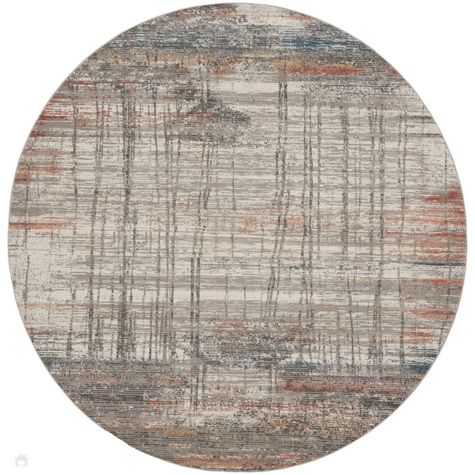 Rustic Textures RUS12 Modern Abstract Distressed Shimmer Carved Hi-Low Textured Durable Polyblend Short-Pile Grey/Taupe/Blue/Rust/Ivory/Multicolour Rug-Nourison-Rug Love - The Most Loved Rug Store