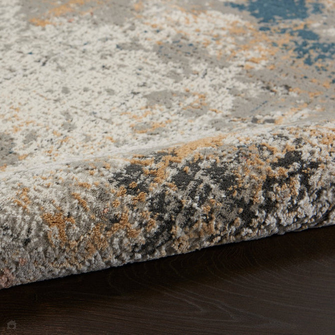 Rustic Textures RUS13 Modern Abstract Distressed Shimmer Carved Hi-Low Textured Durable Polyblend Short-Pile Grey/Taupe/Ivory/Charcoal/Blue/Rust/Orange Rug-Nourison-Rug Love - The Most Loved Rug Store