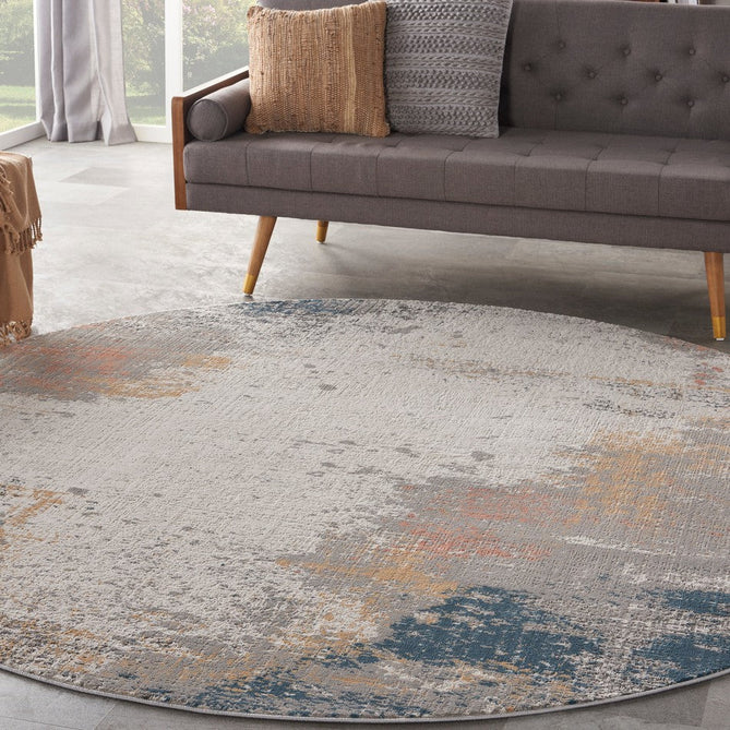 Rustic Textures RUS13 Modern Abstract Distressed Shimmer Carved Hi-Low Textured Durable Polyblend Short-Pile Grey/Taupe/Ivory/Charcoal/Blue/Rust/Orange Rug-Nourison-Rug Love - The Most Loved Rug Store