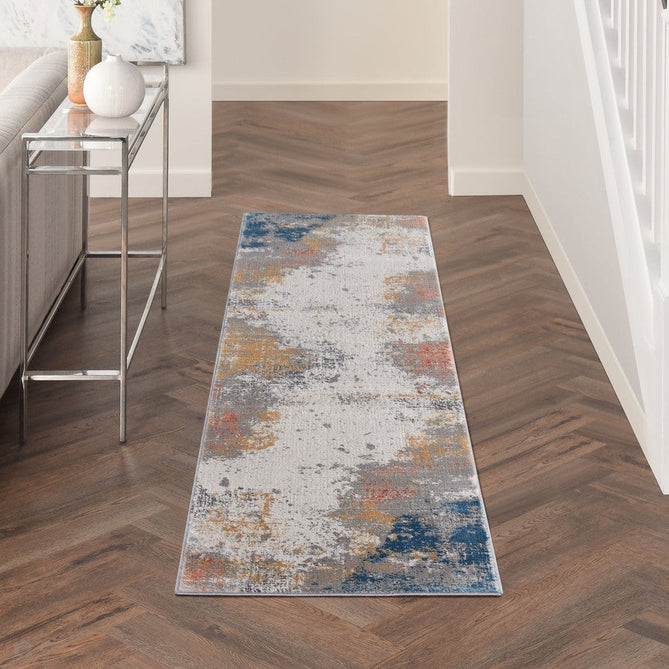 Rustic Textures RUS13 Modern Abstract Distressed Shimmer Carved Hi-Low Textured Durable Polyblend Short-Pile Grey/Taupe/Ivory/Charcoal/Blue/Rust/Orange Rug-Nourison-Rug Love - The Most Loved Rug Store