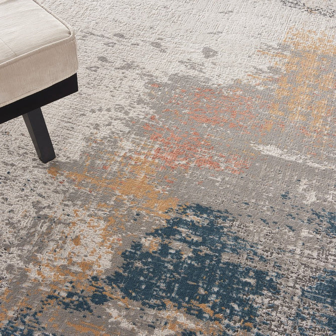 Rustic Textures RUS13 Modern Abstract Distressed Shimmer Carved Hi-Low Textured Durable Polyblend Short-Pile Grey/Taupe/Ivory/Charcoal/Blue/Rust/Orange Rug-Nourison-Rug Love - The Most Loved Rug Store