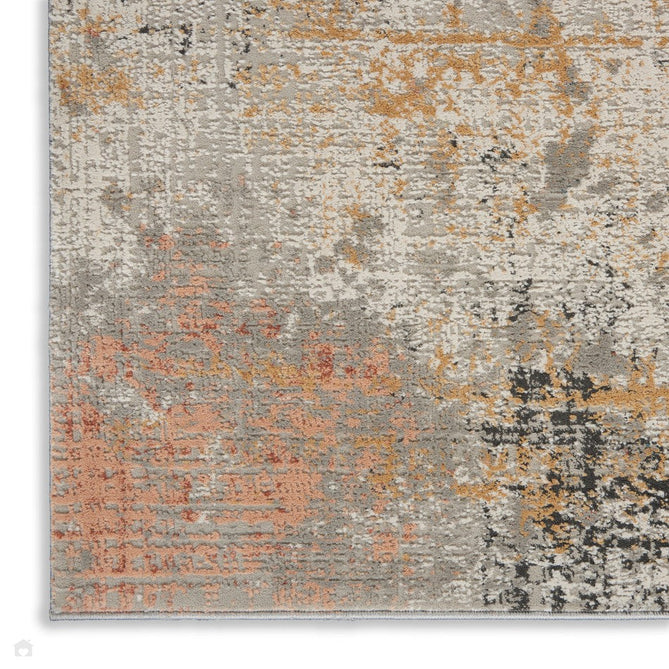 Rustic Textures RUS13 Modern Abstract Distressed Shimmer Carved Hi-Low Textured Durable Polyblend Short-Pile Grey/Taupe/Ivory/Charcoal/Blue/Rust/Orange Rug-Nourison-Rug Love - The Most Loved Rug Store
