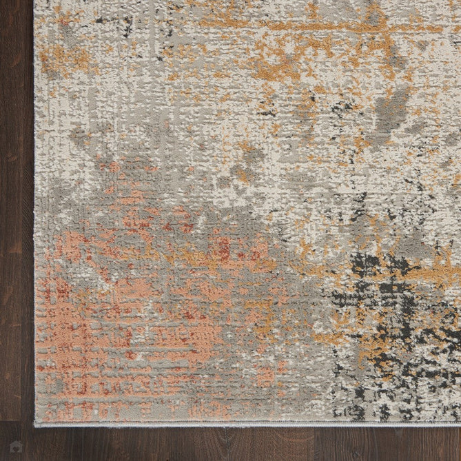 Rustic Textures RUS13 Modern Abstract Distressed Shimmer Carved Hi-Low Textured Durable Polyblend Short-Pile Grey/Taupe/Ivory/Charcoal/Blue/Rust/Orange Rug-Nourison-Rug Love - The Most Loved Rug Store
