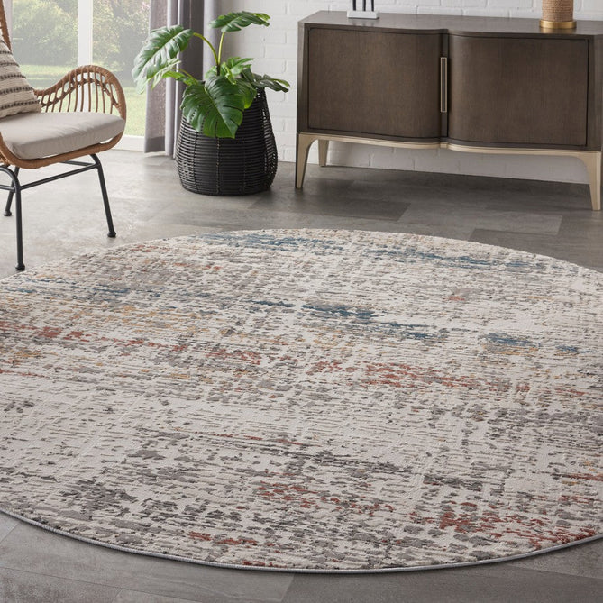 Rustic Textures RUS14 Modern Abstract Distressed Shimmer Carved Hi-Low Textured Durable Polyblend Short-Pile Light Grey/Beige/Ivory/Rust/Blue/Multicolour Rug-Nourison-Rug Love - The Most Loved Rug Store