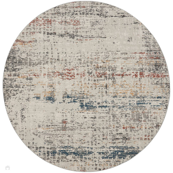 Rustic Textures RUS14 Modern Abstract Distressed Shimmer Carved Hi-Low Textured Durable Polyblend Short-Pile Light Grey/Beige/Ivory/Rust/Blue/Multicolour Rug-Nourison-Rug Love - The Most Loved Rug Store
