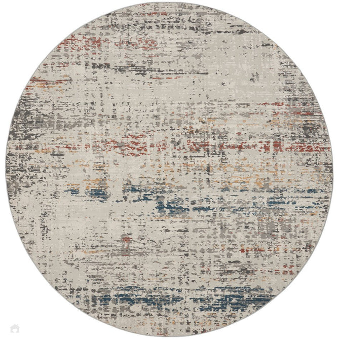 Rustic Textures RUS14 Modern Abstract Distressed Shimmer Carved Hi-Low Textured Durable Polyblend Short-Pile Light Grey/Beige/Ivory/Rust/Blue/Multicolour Rug-Nourison-Rug Love - The Most Loved Rug Store
