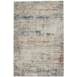 Rustic Textures RUS14 Modern Abstract Distressed Shimmer Carved Hi-Low Textured Flat-Pile Light Grey/Multi Rug
