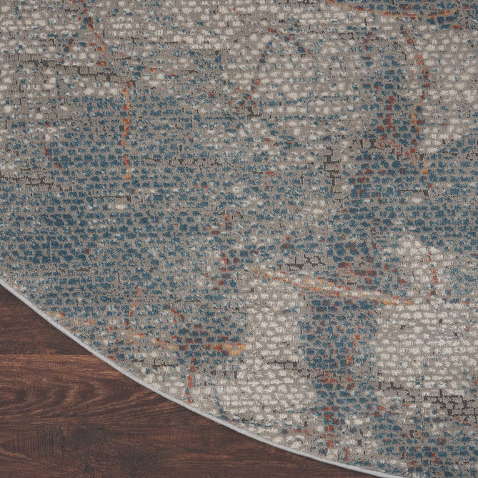 Rustic Textures RUS15 Modern Abstract Distressed Shimmer Carved Hi-Low Textured Durable Polyblend Short-Pile Light Grey/Blue/Ivory/Rust/Beige Rug-Nourison-Rug Love - The Most Loved Rug Store