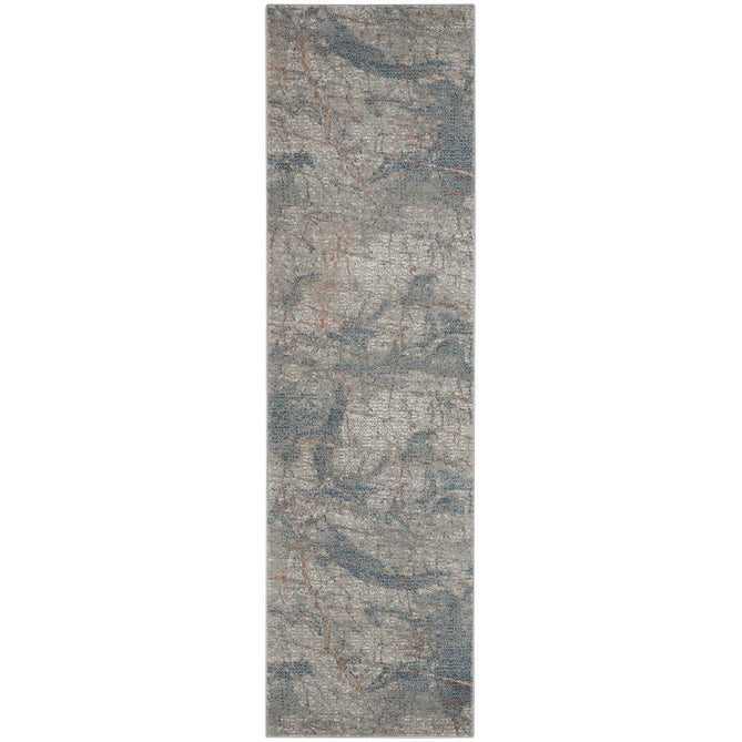 Rustic Textures RUS15 Modern Abstract Distressed Shimmer Carved Hi-Low Textured Durable Polyblend Short-Pile Light Grey/Blue/Ivory/Rust/Beige Rug-Nourison-Rug Love - The Most Loved Rug Store