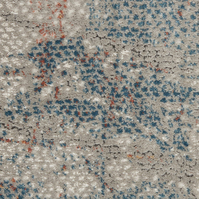 Rustic Textures RUS15 Modern Abstract Distressed Shimmer Carved Hi-Low Textured Durable Polyblend Short-Pile Light Grey/Blue/Ivory/Rust/Beige Rug-Nourison-Rug Love - The Most Loved Rug Store