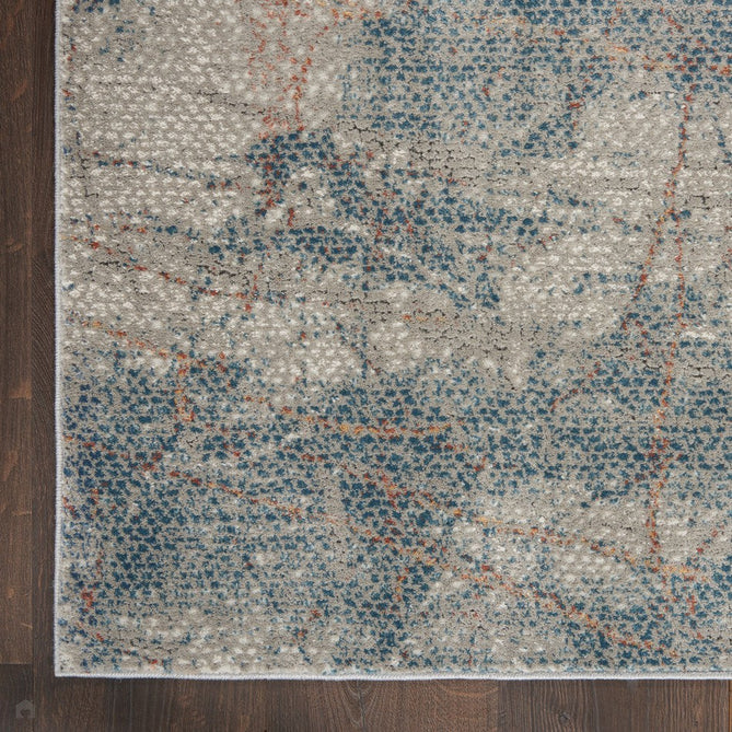 Rustic Textures RUS15 Modern Abstract Distressed Shimmer Carved Hi-Low Textured Durable Polyblend Short-Pile Light Grey/Blue/Ivory/Rust/Beige Rug-Nourison-Rug Love - The Most Loved Rug Store