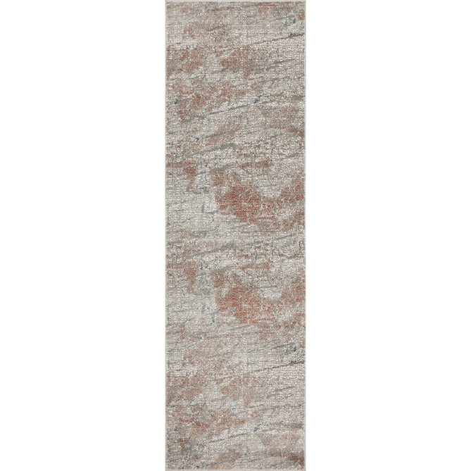 Rustic Textures RUS15 Modern Abstract Distressed Shimmer Carved Hi-Low Textured Durable Polyblend Short-Pile Light Grey/Rust Rug-Nourison-Rug Love - The Most Loved Rug Store